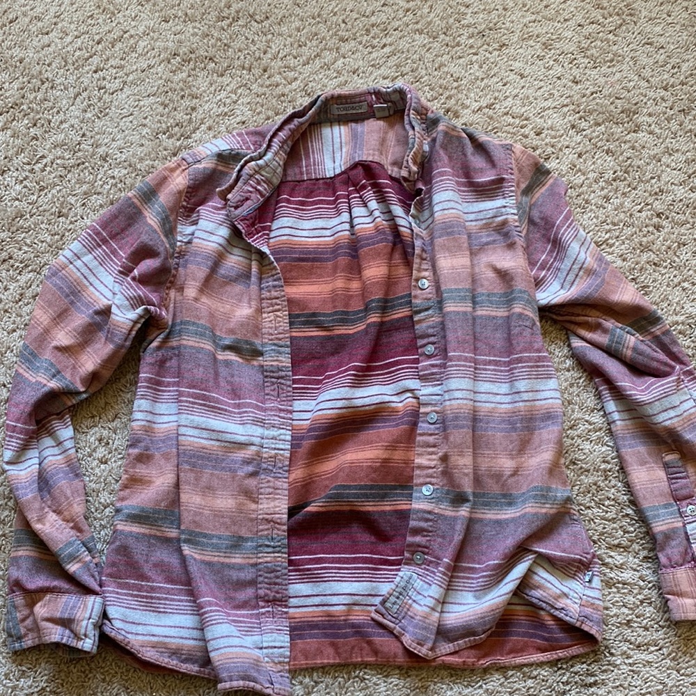 Red and orange Toad and Co size small unisex button up